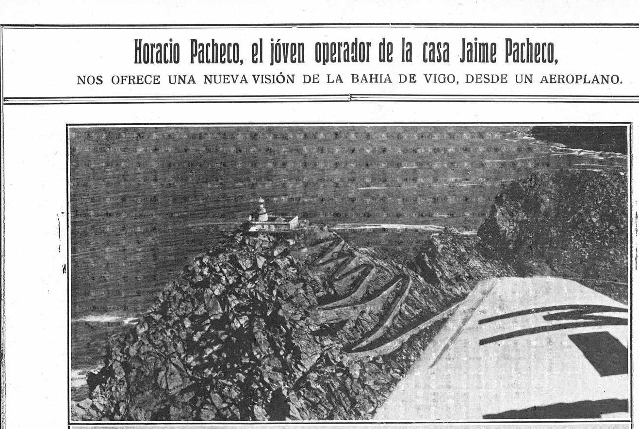 Horacio Pacheco sobrevolando la ría de Vigo. Montefaro, 1928 (I)