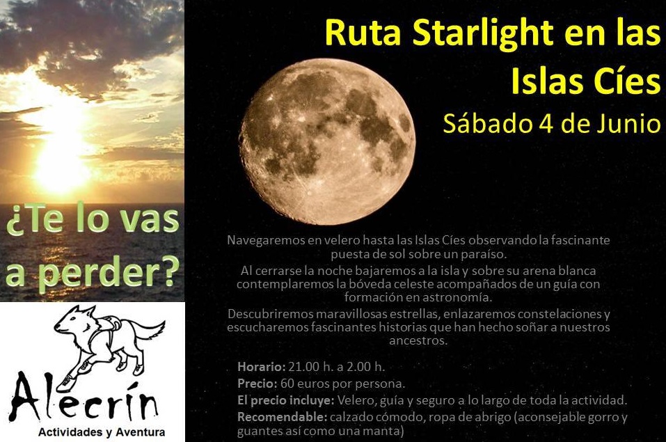 Starlight nas illas Cíes con Alecrín/sábado 4 de xuño