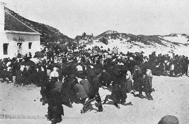 Misa de campaña nas illas Cíes en 1927